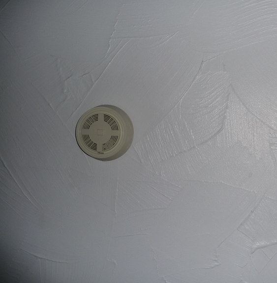 Smoke alarm on a ceiling